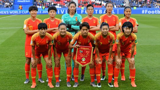 The Chinese national team at last year's FIFA Women's World Cup in France.