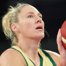 Lauren Jackson of the Opals shoots a free throw.
