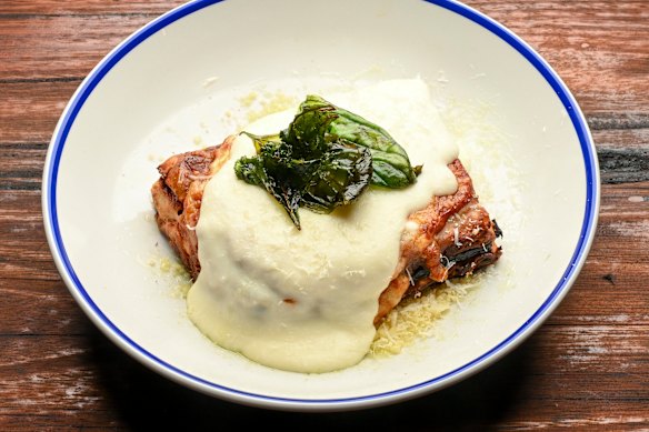 Roasted zucchini, shiitake mushroom and ricotta vegetarian lasagne.