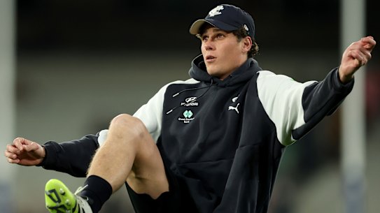 The clock is ticking: Charlie Curnow will visit the Swans on Monday.