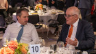 Commonwealth Bank chief executive Matt Comyn (left) and former prime minister Scott Morrison.