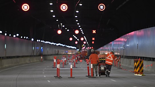 The three-lane tunnels are almost complete.