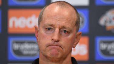 Wests Tigers coach Michael Maguire has been battling to get results.