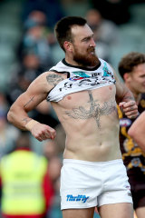 Fine physique: Charlie Dixon is one of a dwindling number of giant forwards in AFL. 