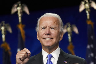 Democratic presidential candidate Joe Biden during his nomination acceptance speech.