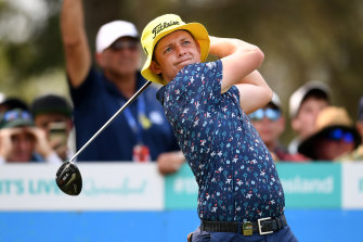 Cameron Smith tees off on day two of the 2019 Australian PGA Championship.