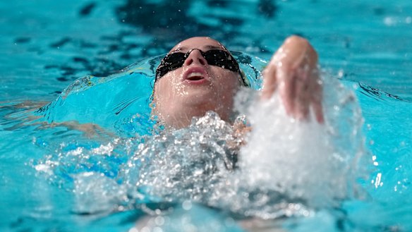Kaylee McKeown in her 200m backstroke final. 