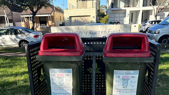 The sign at Johnny Warren Field in Botany.