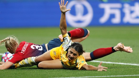 Matildas skipper Sam Kerr says it "sucks" to lose in a penalty shootout.