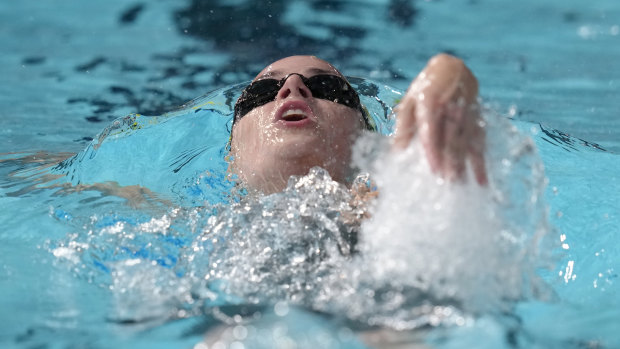 Kaylee McKeown in her 200m backstroke final. 