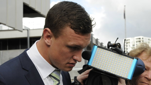 Further scrutiny: Raiders fullback Jack Wighton leaves the ACT Magistrates Court.