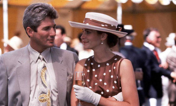 One of the many iconic looks worn by Julia Roberts in Pretty Woman.
