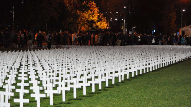 WA pro-life campaigners marked 20 years of since abortion became legal on Saturday night at the annual Rally for Life. Campaigners say each of the 3300 crosses represents 50 of the abortions that have happened in WA since terminations were legalised.