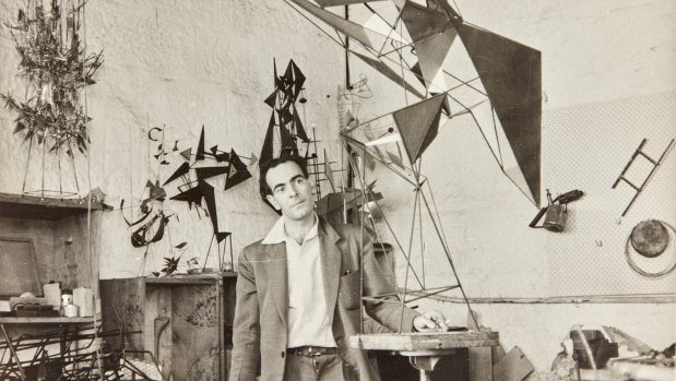 Klippel in his workshop in Potts Point, Sydney, in 1957. 