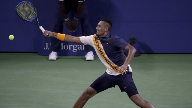 Nick Kyrgios won his first round match at the US Open.