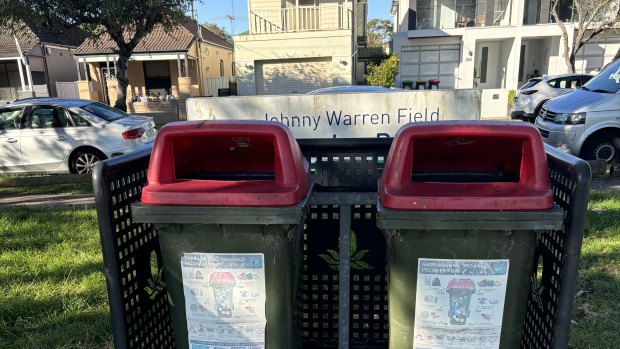 The sign at Johnny Warren Field in Botany.