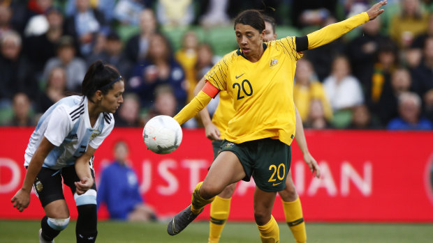 Sam Kerr wants to score her first World Cup goal in her third appearance at the tournament. 
