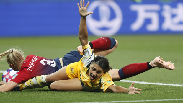 Matildas skipper Sam Kerr says it "sucks" to lose in a penalty shootout.