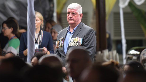 Retired Australian Federal Police superintendent Mick Travers spoke at the official Australian government service in Bali.