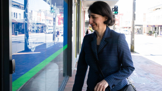 Under pressure: former premier, Gladys Berejiklian, outside her Northbridge office earlier this week. 