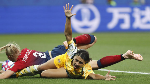 Down and out: Matildas skipper Sam Kerr said it "sucks" to lose in a penalty shootout after play-off defeat to Norway.