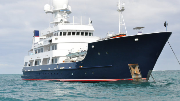 The Pangaea Ocean Explorer, a state-of-the-art deep water marine research vessel purchased commercially by the Forrest family and to be loaned to marine conservation efforts. 