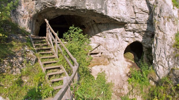 The Denisova cave, where excavations revealed interbreeding between Neanderthals and modern humans.