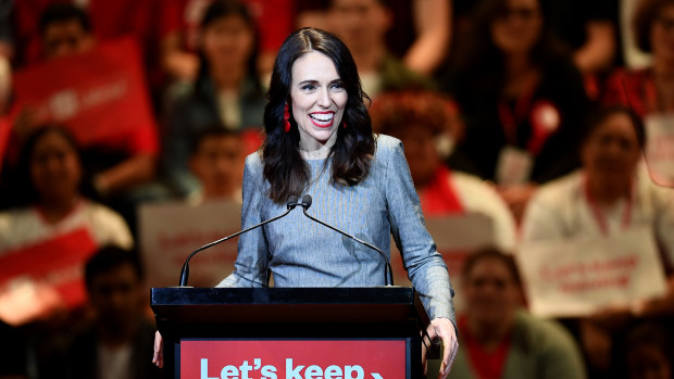 New Zealand Prime Minister Jacinda Ardern speaks at the Labour Party 2020 election campaign launch.