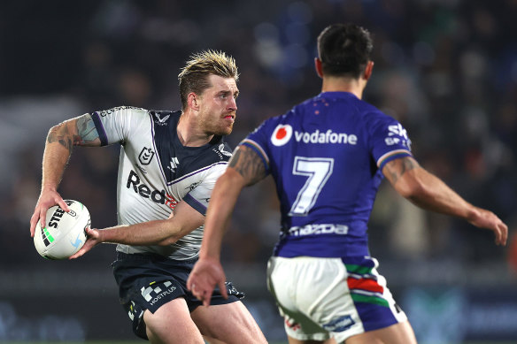 Cameron Munster makes a pass in Auckland.