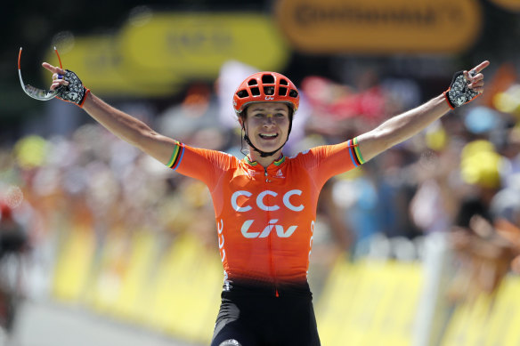 Marianne Vos wins La Course by Le Tour de France in Pau on Friday.