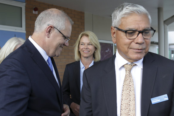 Nyunggai Warren Mundine as the Liberal candidate for Gilmore in Shellharbour during the 2019 federal election. 