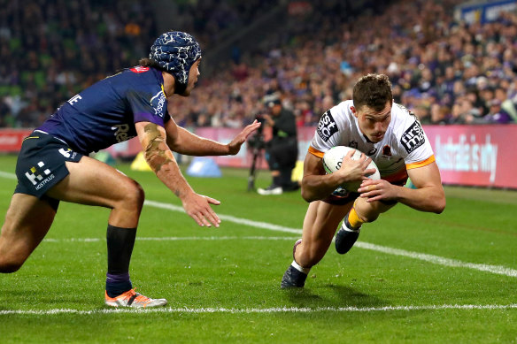 Corey Oates (right) will play his 200th NRL game this weekend. 