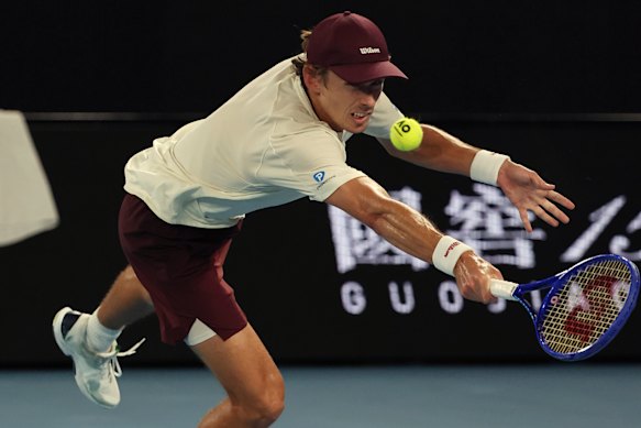 Alex de Minaur was a picture of concentration throughout his impressive win.