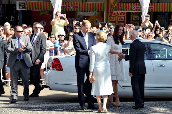 Rob Albert protecting William and Kate in Sydney.