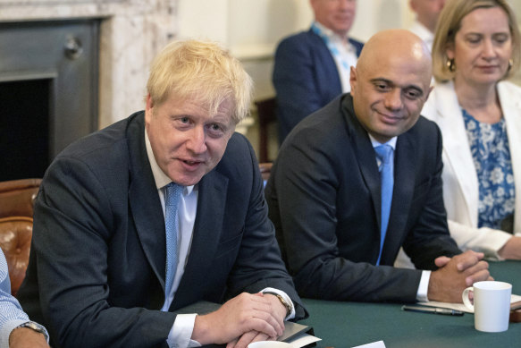 Sajid Javid (right), pictured with Boris Johnson in 2019, has tested positive for COVID-19.