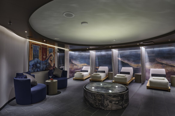 The relaxation room at Silver Dawn’s Otium Spa.