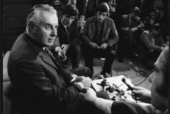 Then opposition leader, Gough Whitlam, returns from China after leading an ALP delegation in 1971.