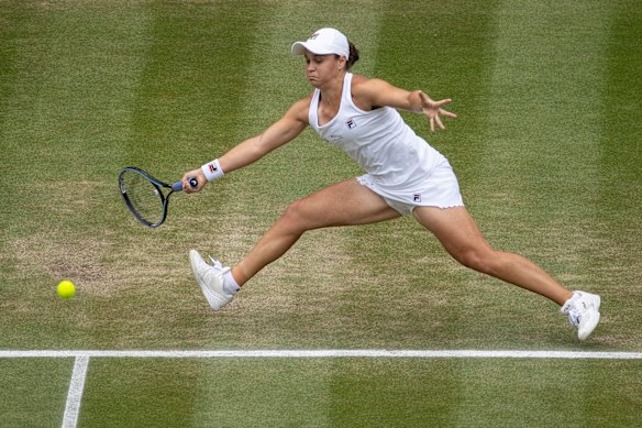 Barty was down in the second set but broke back and went on to win the set, and the match.