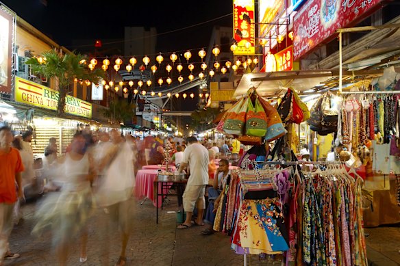 吉隆坡热闹的唐人街。