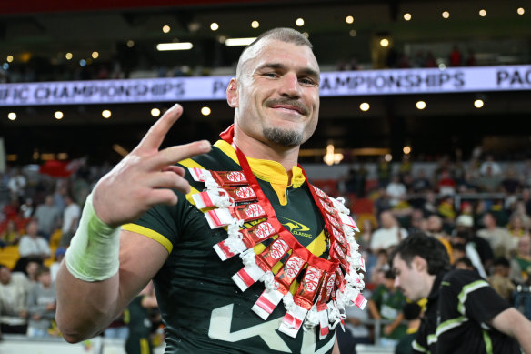 Angus Crichton after Australia beat Tonga in their Pacific Championships opener.