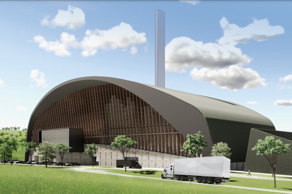 An artist’s impression of Woodlawn Advanced Energy  Recovery Centre near Tarago, south of Goulburn.