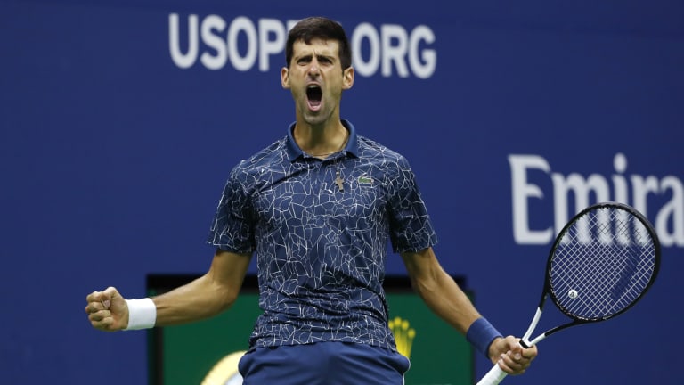 Supreme: Novak Djokovic has moved into a tie for third on the list of men's grand slam winners.