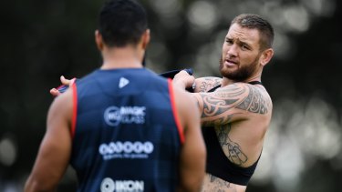 Look who's back: Roosters enforcer Jared Waerea-Hargreaves.