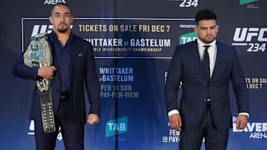 Champion and challenger: Kelvin Gastelum (right) and Whittaker.