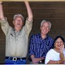 Techno Park Drive residents (from left) Arnie Hindhaugh, Matt Robinson, Nida and Vincent Schirripa and Lara Week in 2024.