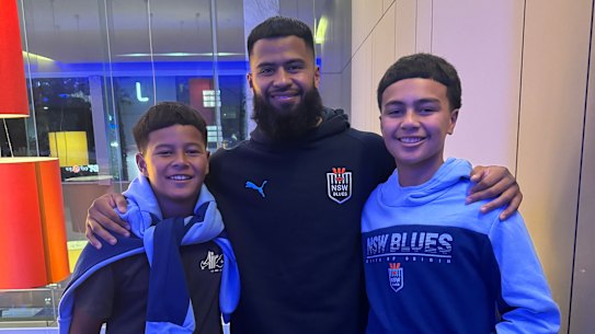 Payne Haas with his brothers Hans and Geejay.