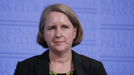 Professor Jodie McVernon during a panel discussion on coronavirus covid-19 at the National Press Club of Australia in Canberra on Wednesday 18 March 2020. 