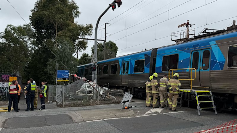 Elderly driver hit by train after driving through boom gates at busy station