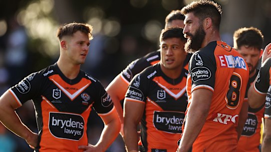 The Wests Tigers were thrashed by Canberra.