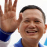 Goodbye and hello: Cambodia’s longtime ruler Hun Sen, left, has passed on the prime ministership to his son Hun Manet, right.